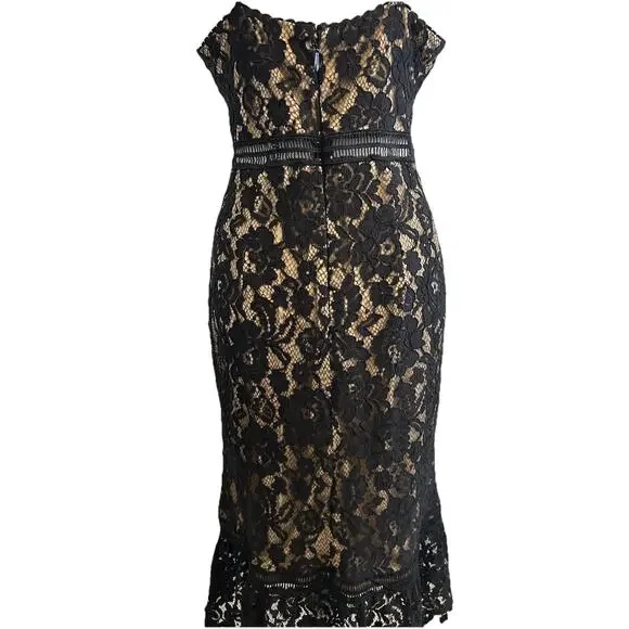 VTG Y2K Black Lace Overlay Dress Romantic Whimsygoth Sexy Vixen Cocktail Sz 10 - Picture 4 of 16